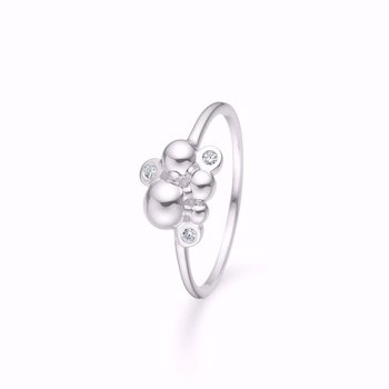 Sophia fingerring i sterling sølv med kugler og glitrende zirkonia